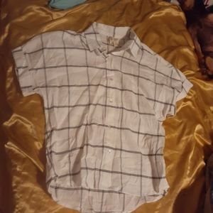 Spring summer thin women's plaid button up blouse free w bundle only